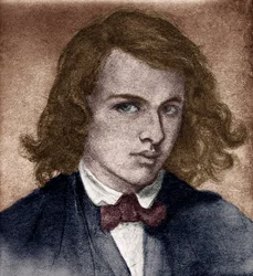 Zelfportret van Dante Gabriel Rossetti toen hij jong was