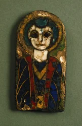 Ronde plaquette, Christus of een heilige afbeeldend, late 9e eeuw