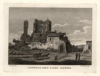 Ruïnes van het Aqua Claudia aquaduct, Castelo dell