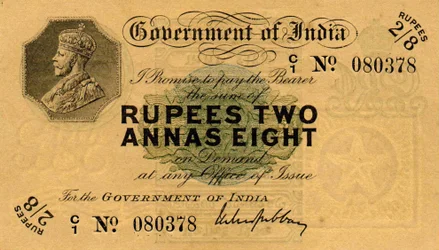 Rupees 2 en Annas 8, ca. 1918-26