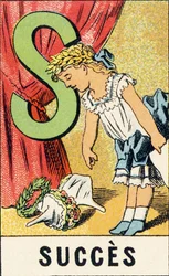 S - Succes - Gravure uit ABCD des petites filles, Pellerin & Cie, Epinal, circa 1890