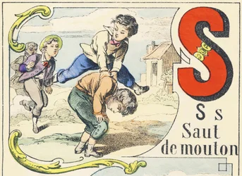 S: saut de mouton - Spelletjes Alfabet, ca. 1890