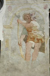 Sint Stefano a Gleris kerk, Sint Cristoforo fresco, San Vito al Tagliamento, Friuli Italië