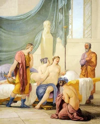 Socrates onderwijst jonge Alcibiades