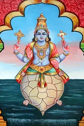 Hindoetempel Sri Vadapathira Kaliamman. Avatar van Vishnoe. Kurma, 2e incarnatie. Singapore
