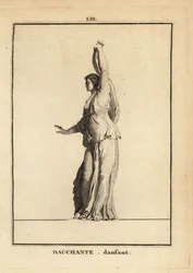 Standbeeld van een dansende Bacchante, volgeling van de Romeinse god van de wijn Bacchus