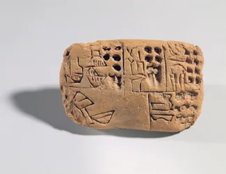 Tablet met pictografische inscriptie, Protoliterate Periode, c.3300 v.Chr. (klei)