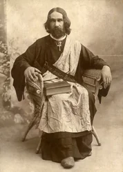 De Goddelijke Genezer Schrader, Temple, Texas, ca. 1888 (zwart-wit foto)