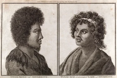 De koning en een voorname dame van Tahiti, ca. 1773