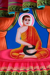 Het Leven van de Boeddha, Siddhartha Gautama. Soc Po Lok boeddhistische tempel. Chau Doc. Vietnam. (foto)