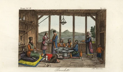 Het banket gehouden voor Dodwell door de Bisschop van Salona in Crisso, Griekenland