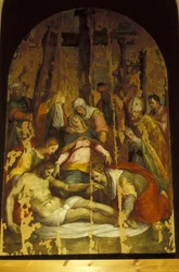 De kruisafneming, Luca Signorelli, Volterra schilderijengalerij, Toscane, Italië