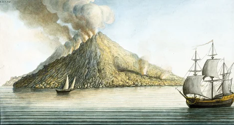 Het eiland Stromboli, Sicilië