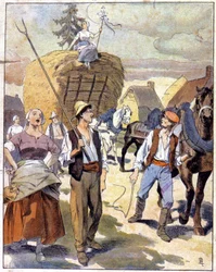 De laatste tarwewagen in de Beauce