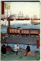 Verkeer in een Japanse haven