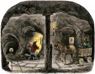 Tunnel in een Californische mijn