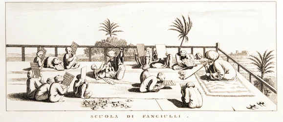 Uitzicht op een medersa (madrasa of madrassa) religieuze school, Egypte Illustratie uit de Atlas van Egypte