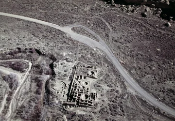 Gezicht op een oude nederzetting van de Anasazi, Chaco Culture National Historical Park, Chaco Canyon, New Mexico, Verenigde Staten van Amerika, Anasazi-beschaving