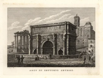 Uitzicht op de Boog van Septimius Severus, Rome
