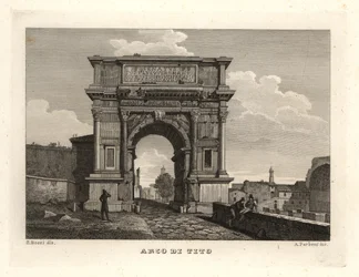 Zicht op de Boog van Titus, Rome