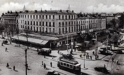 Uitzicht op het Jean Jaures-kruispunt in Toulouse, Haute Garonne - ansichtkaart ca. 1910 Privécollectie