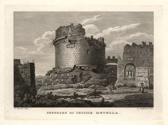 Uitzicht op het Graf van Caecilia Metella, Sepolcro di Cecilia Metella, Rome