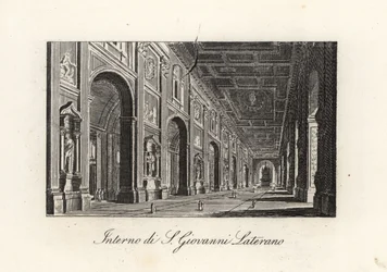 Interieur van de Aartsbasiliek van Sint-Jan van Lateranen, S. Giovanni Laterano, Rome