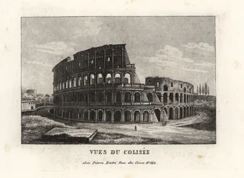 Zicht op de ruïnes van het Colosseum, Rome
