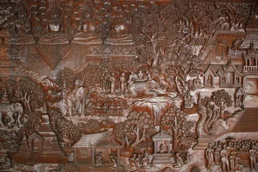 Wat Phra Doi Suthep, Chiang Mai. Reliëf. Thailand