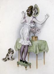 Vrouw in lingerie
