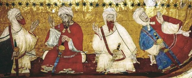 Houten koepel die de Hal van de Koningen of de Hal van Justitie decoreert (schilderij)