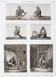 Wol & Kammgaren, Spinnen Textiel- en houtbewerkers, Egypte, ca. 1798
