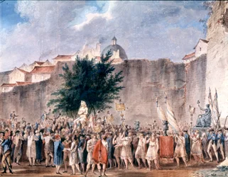 Feest tussen de ruïnes van de Bastille, Parijs
