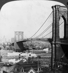 Brooklyn Bridge, New York, VS, begin 20e eeuw