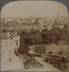 Van het Ministerie van Marine...langs het Witte Huis en de Schatkist, naar het Capitool, Washington, V.S.