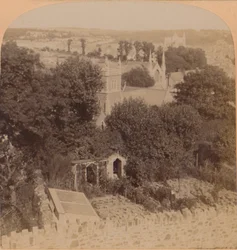 Algemeen uitzicht op Truro, Cornwall, Engeland, 1900