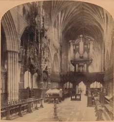 Interieur van de kathedraal van Exeter, Engeland