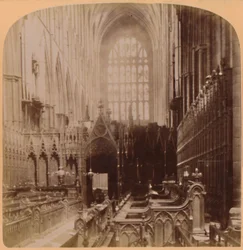 Interieur van Westminster Abbey, Londen, Engeland, 1896