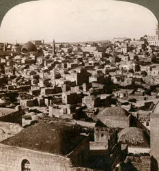 Jeruzalem, gezien vanaf de noordelijke muur, Palestina, 1897