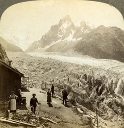 Mer de Glace vanaf de Chapeau, nabij Chamonix, Frankrijk