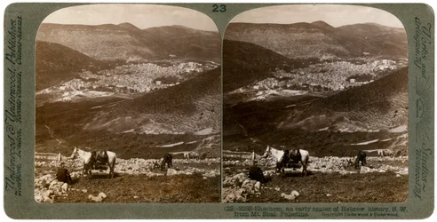 Shechem, zuidwest vanaf de berg Ebal, Palestina, 1900s