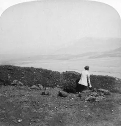 Spion Kop, vanuit een Boerenloopgraaf op Krantz Kloot, Zuid-Afrika