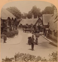 De schilderachtige huizen van Shanklin, Isle of Wight, Engeland, 1900