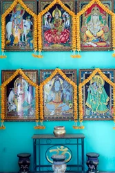 Hindoeïstische goden, Sri Thenday Yutthapani Tempel, Ho Chi Minhstad, Vietnam