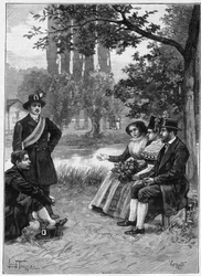 Een zondag bij de Wenden - gravure 1897 - Wenden