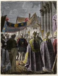 Afzwering van Hendrik IV en bekering tot het katholicisme in St. Denis op 15 juli