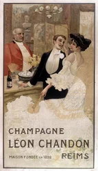Reclameposter voor Léon Chandon champagne, eind 19e eeuw