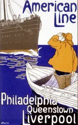 Reclameposter voor de American Line 
