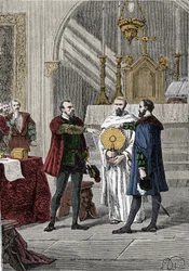 Na verschillende onenigheden tussen de Spaanse conquistadores Francisco Pizarro (Francois Pizarre)