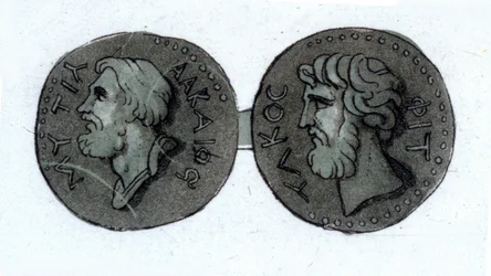 Alcée (ca. 630 - ca. 580 v.Chr.). Griekse dichter. Gravure uit het begin van de 19e eeuw